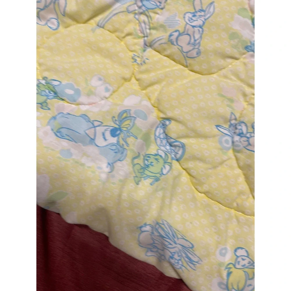 Vintage 1979 Hanna-Barbera Yogi Bear Pebbles Baby Quilt Blanket Yellow Pastel